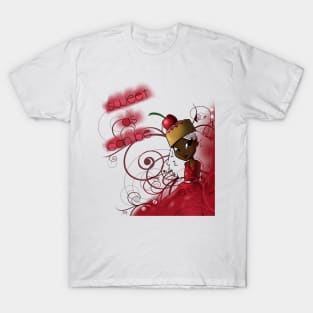 African American Girl with a Cherry Cake Hat T-Shirt